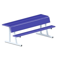 Jaypro Player Bench with Seat Back and Shelf - 7-1/2 ft. - Portable Jaypro