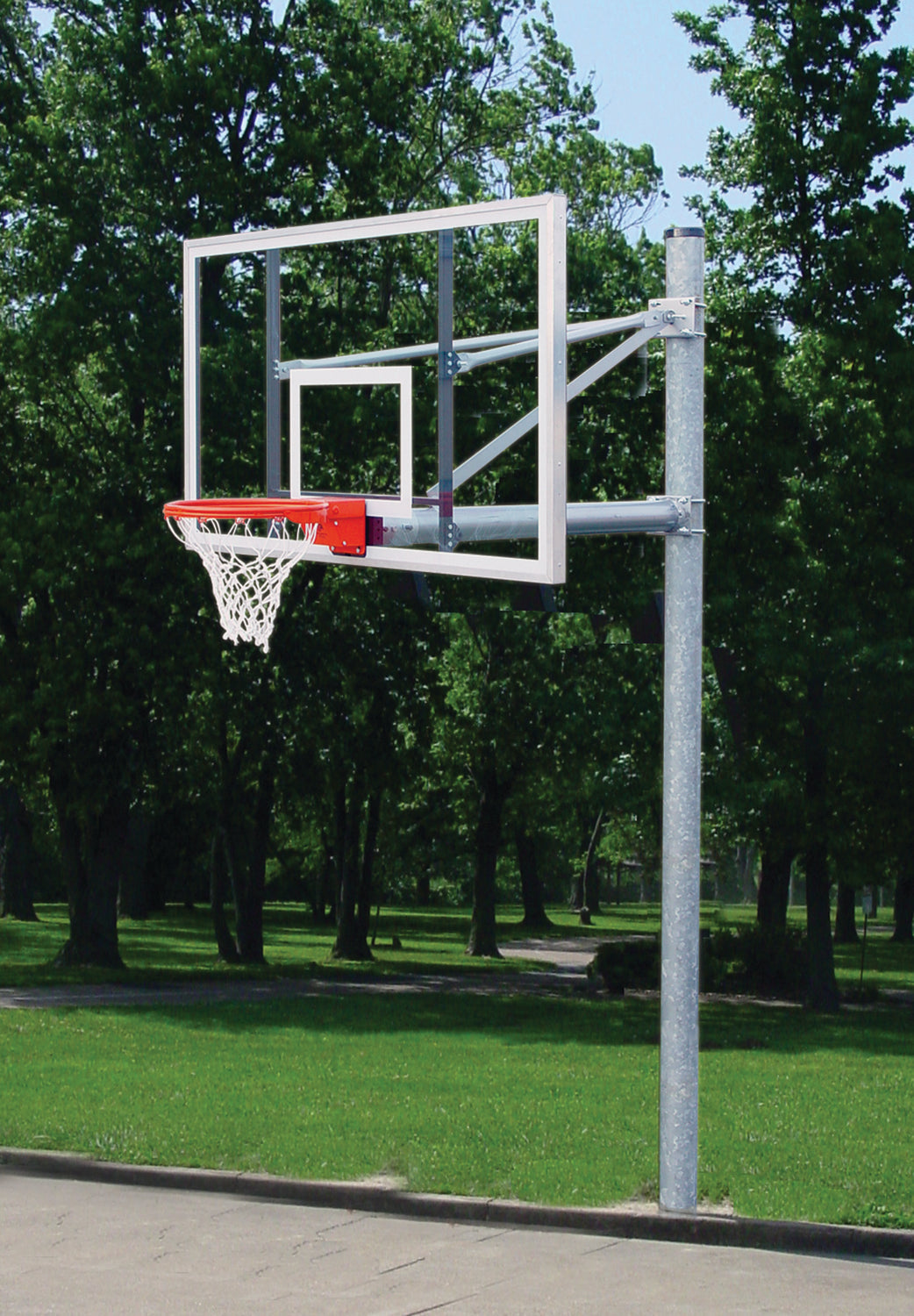 Gared Heavy Duty 5-9/16" O.D. Adjustable Straight Post Basketball Package PK6091 Gared