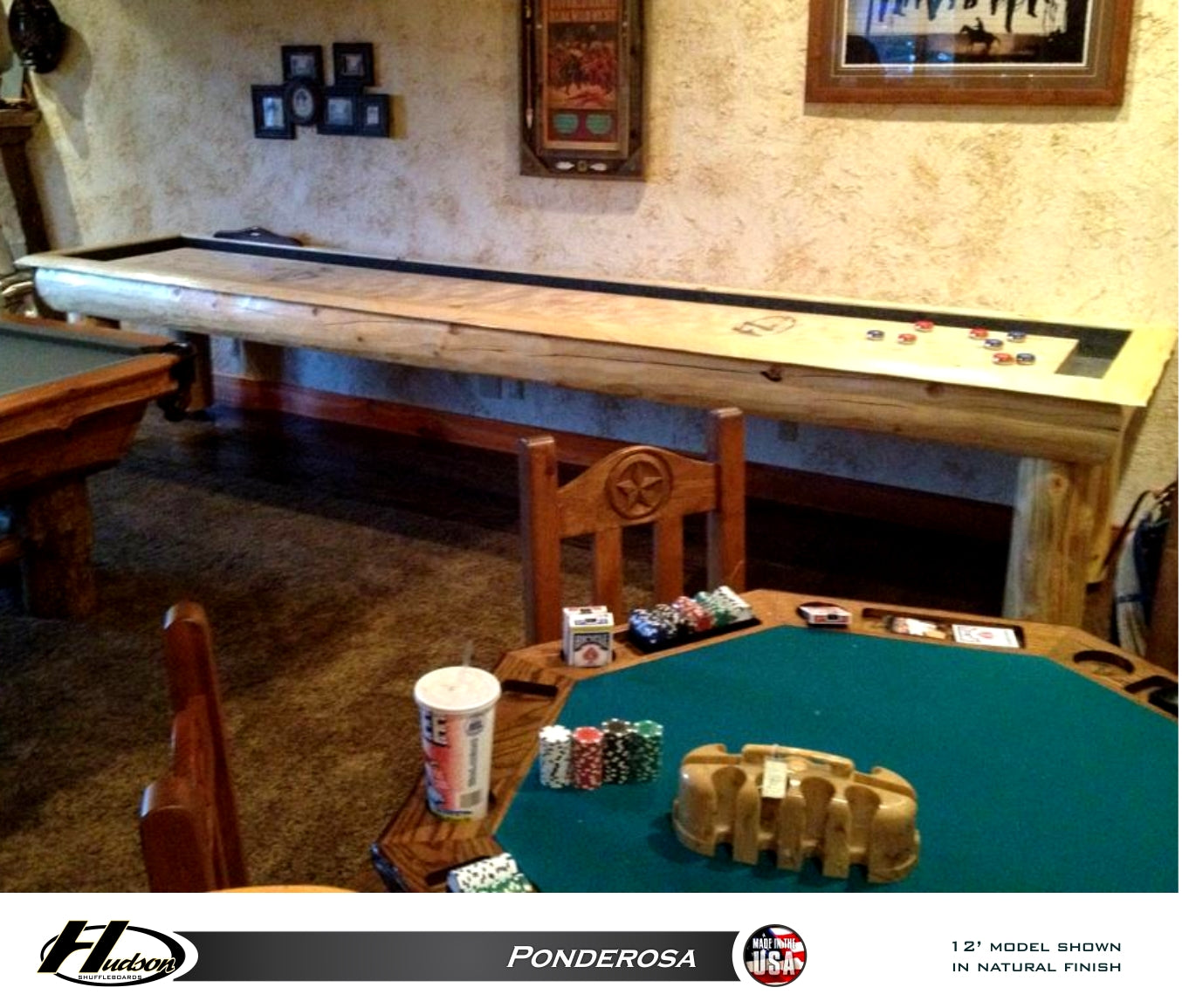 Hudson 14' Ponderosa Shuffleboard Table