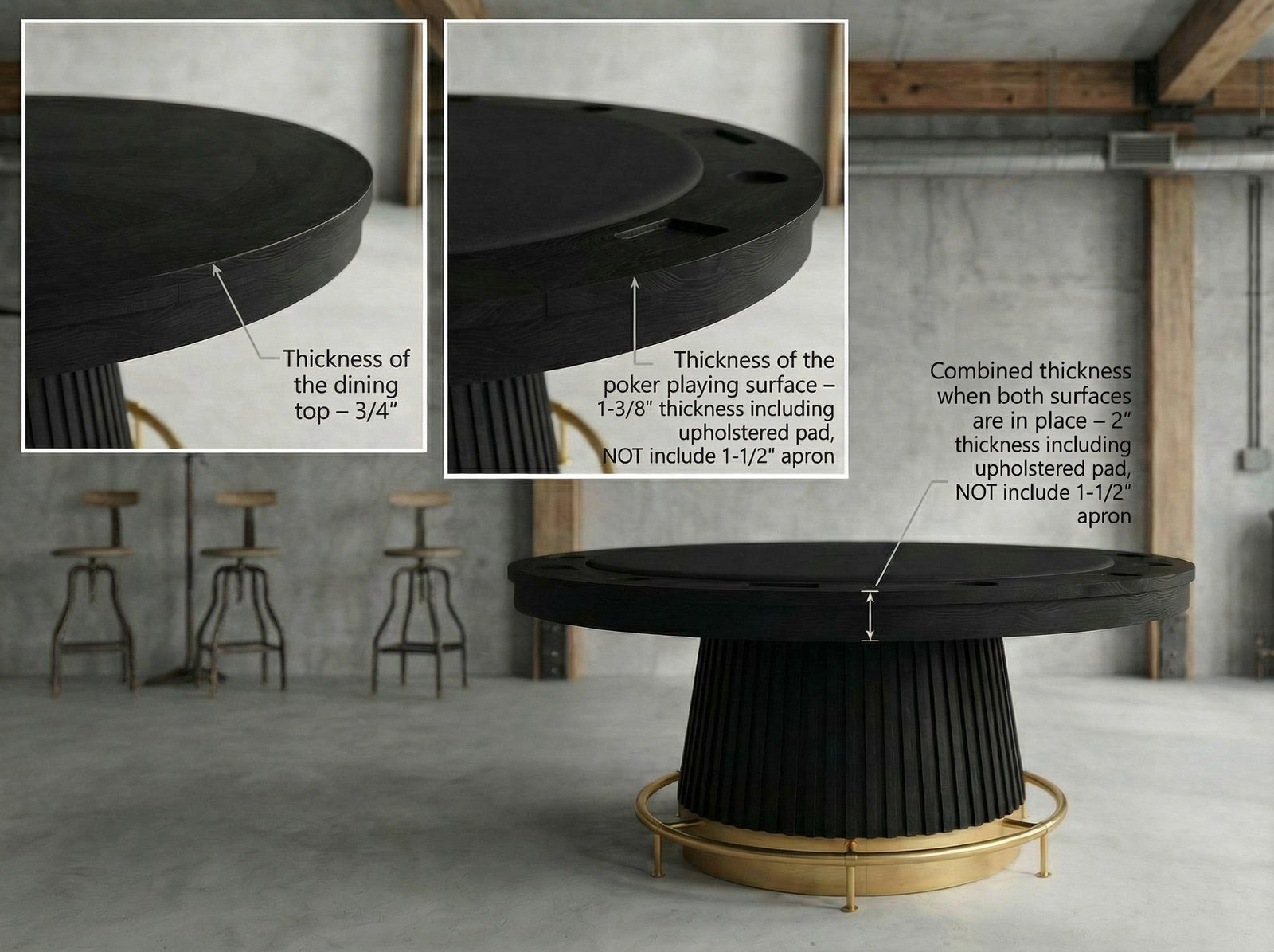RAM Game Room Prohibition 60" Poker Table