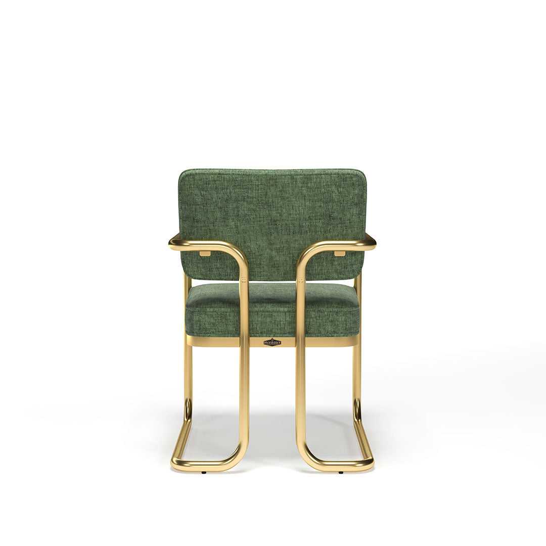 RAM Game Room Prohibition Game / Dining Chair – Vintage Green & Brass