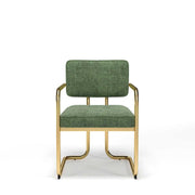 RAM Game Room Prohibition Game / Dining Chair – Vintage Green & Brass