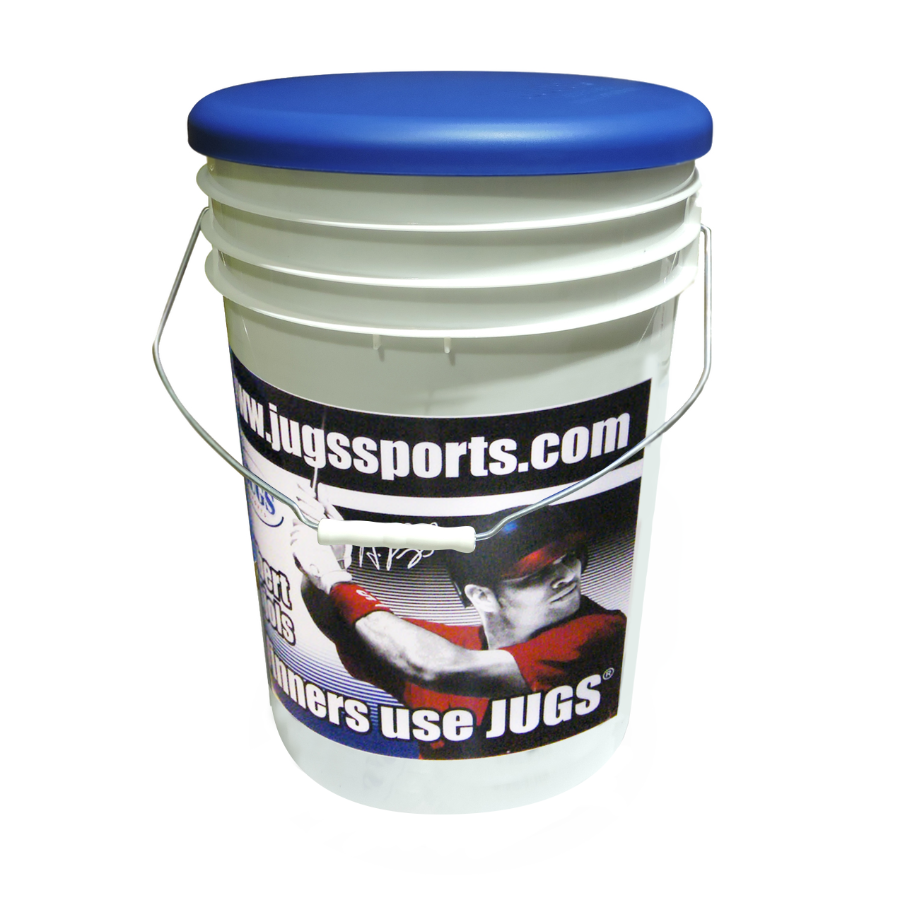 JUGS Bucket of JUGS White Seamed Sting-Free Baseballs JUGS Sports