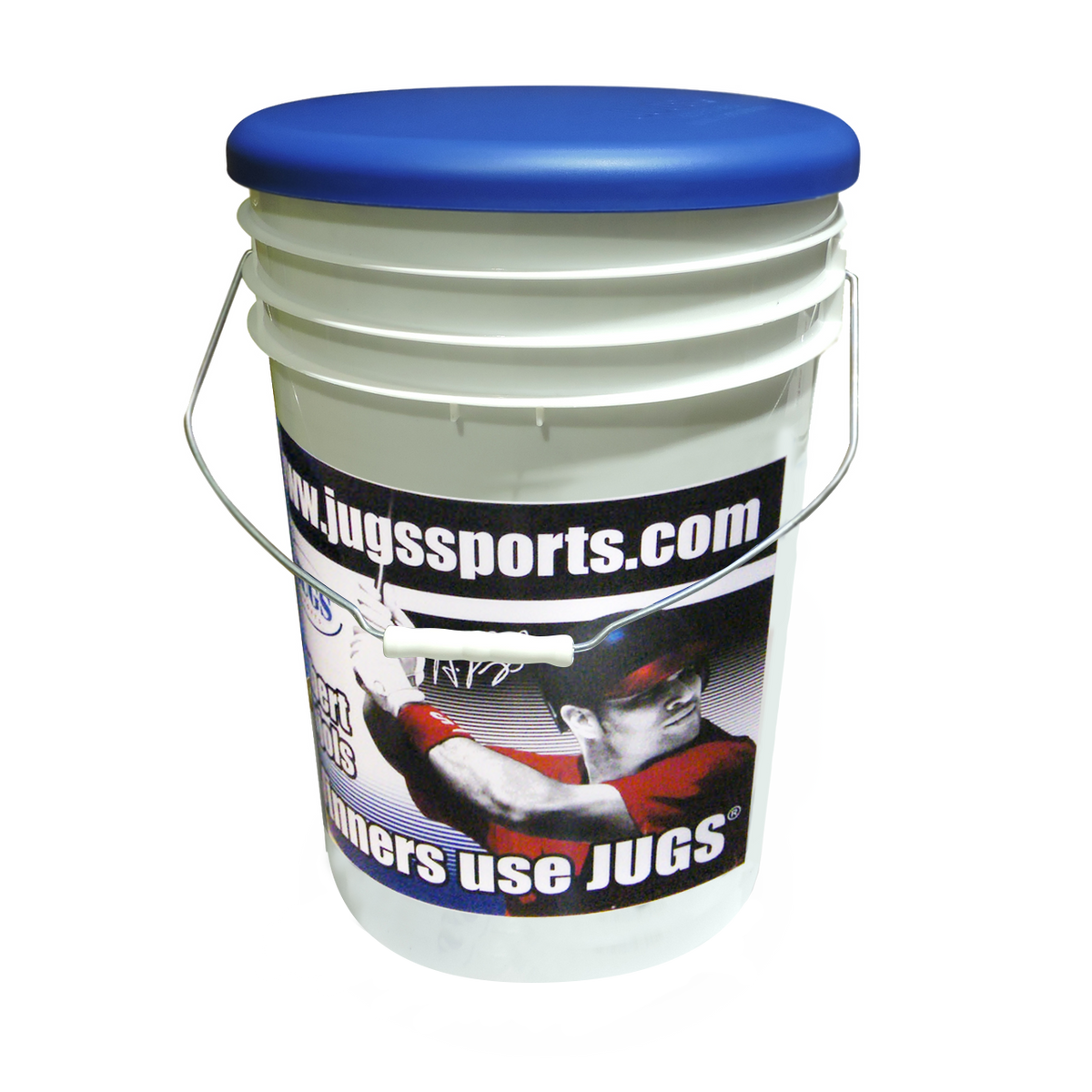 JUGS Bucket of JUGS White Dimpled Sting-Free Baseballs JUGS Sports