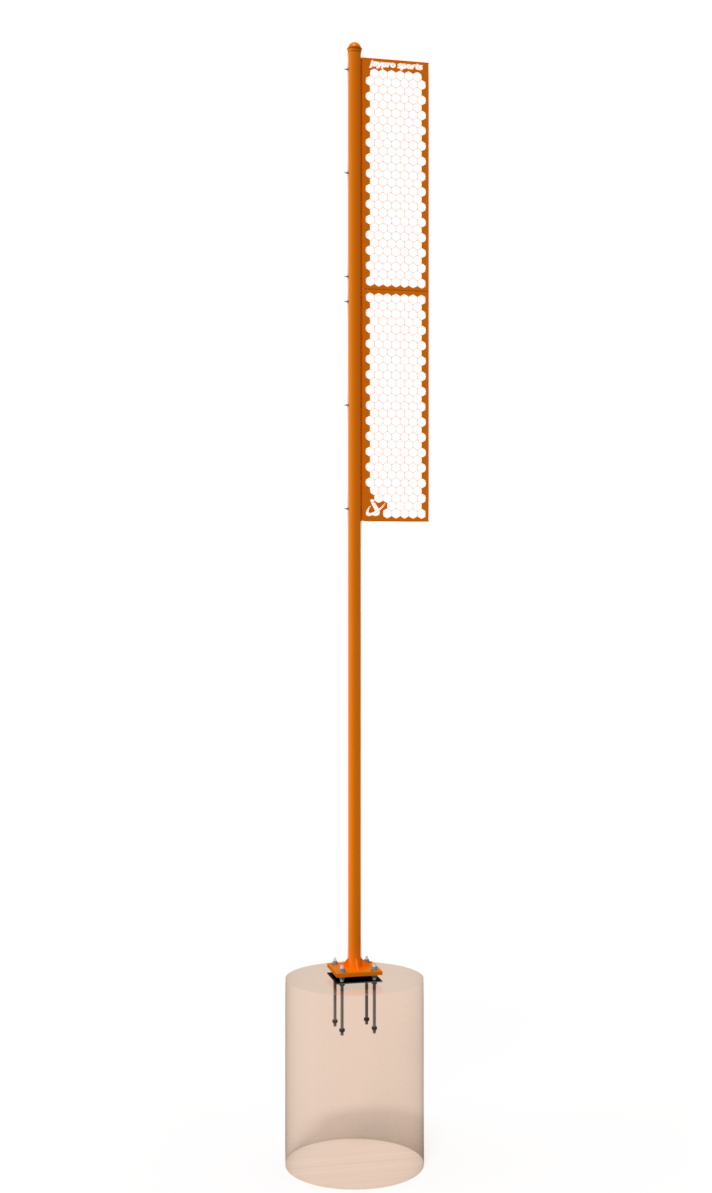 Jaypro Foul Poles - 20 ft. - Softball (Professional) (Surface Mount) Jaypro
