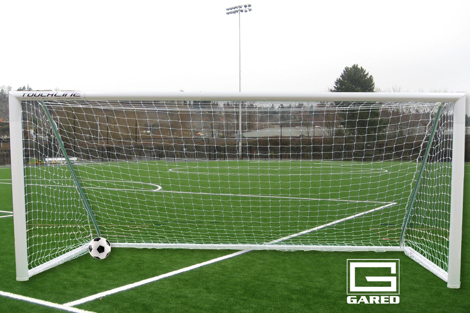Gared Touchline Striker Round-Frame Aluminum Soccer Goal, 8′ x 24′ Gared