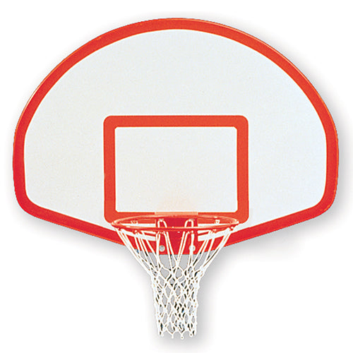 Jaypro Basketball System - Straight Post (4-1/2 in. Pole with 4 ft. Offset) - 36 in. Aluminum Fan Backboard - Playground Breakaway Goal Jaypro