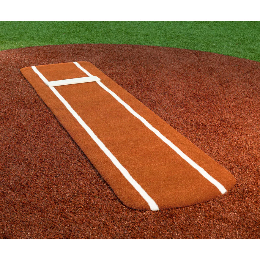 Jaypro Softball Practice Mat with Spikes with Lines - Lanes (Clay)