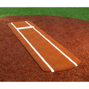 Jaypro Softball Practice Mat with Spikes with Lines - Lanes (Clay)