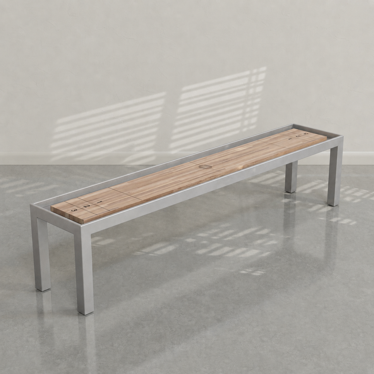 District Mills Steel Parsons Shuffleboard Table