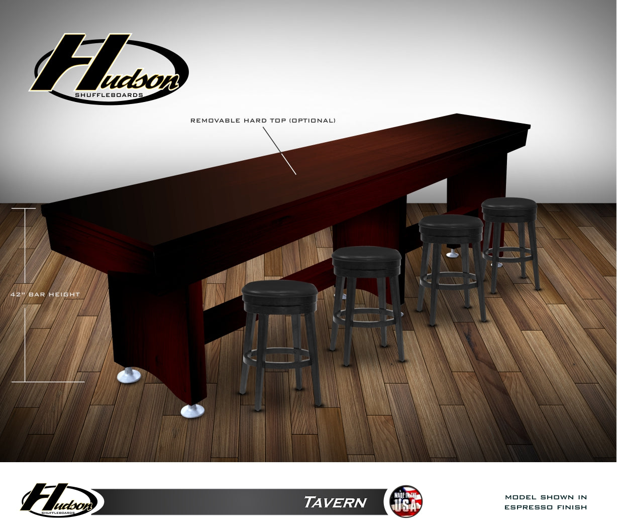 Hudson 9' Tavern Shuffleboard Table