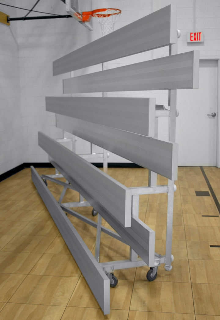 Gared Spectator Tip n’ Roll 7′ 6″ Low Rise Bleacher, 4 Row Gared