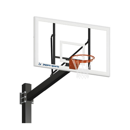 Jaypro Titan Outdoor Basketball Hoop – 6"x6" Pole with 6' Offset | 72" Acrylic Backboard for Outdoor Competition Use