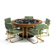 RAM Game Room Prohibition Game / Dining Chair – Vintage Green & Brass