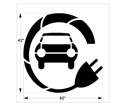 Newstripe Electric Vehicle (EV) Charging/Parking Stencil Walgreens Style Newstripe