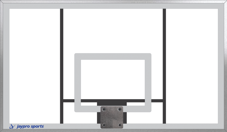 Jaypro Basketball System - Gooseneck (4-1/2 in. Pole with 4 ft. Offset) - 72 in. Acrylic  Board - Playground Breakaway Goal Jaypro