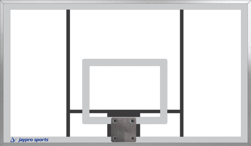 Jaypro Basketball System - Gooseneck (5-9/16 in. Pole with 6 ft. Offset) - 72 in. Acrylic Backboard - Playground Breakaway Goal Jaypro