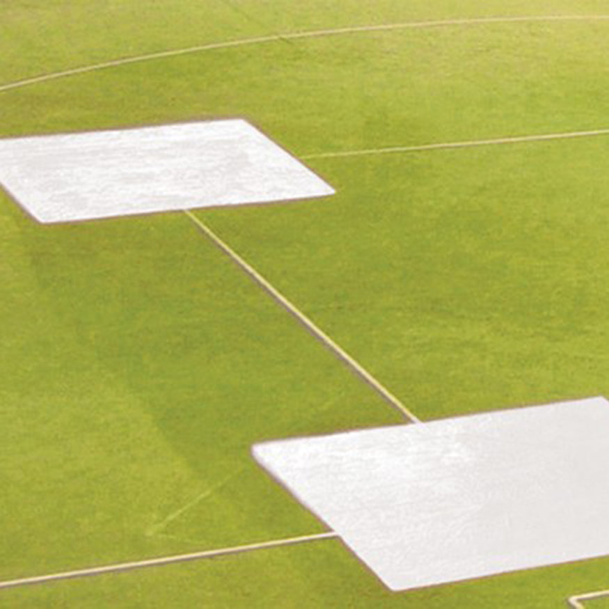 Jaypro Baseball Tarp with Ground Stakes (10 ft. Square - 6 oz. Polyethylene) (3 Base) (White or Silver - Reversible) Jaypro