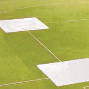Jaypro Baseball Tarp with Ground Stakes (10 ft. Square - 6 oz. Polyethylene) (3 Base) (White or Silver - Reversible) Jaypro