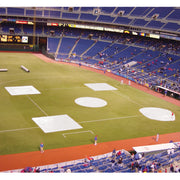 Jaypro Baseball Tarp with Ground Stakes (10 ft. Square - 6 oz. Polyethylene) (3 Base) (White or Silver - Reversible) Jaypro