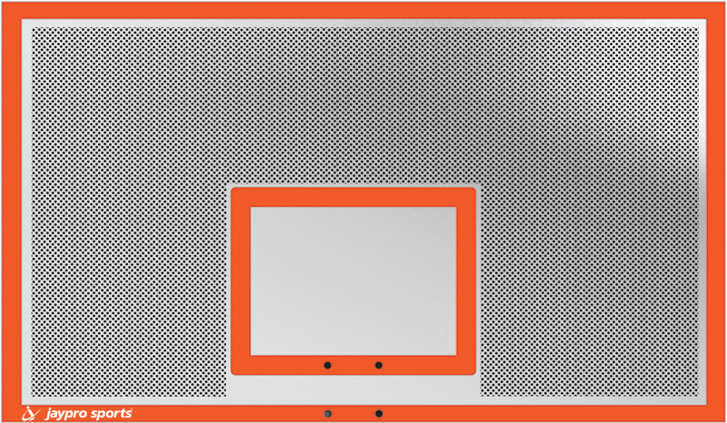 Jaypro Basketball System - Gooseneck (4-1/2 in. Pole with 4 ft. Offset) - 72 in. Perforated Aluminum Board - Playground Breakaway Goal Jaypro