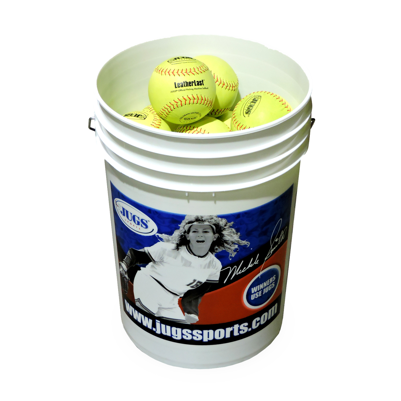 JUGS Bucket of JUGS LeatherLast Softballs JUGS Sports