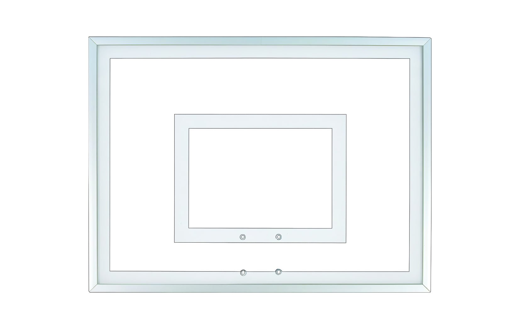 FIRST TEAM basketball backboard with clear glass and white frame for basketball hoop systems