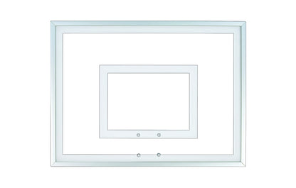 FIRST TEAM basketball backboard with clear glass and white frame for basketball hoop systems