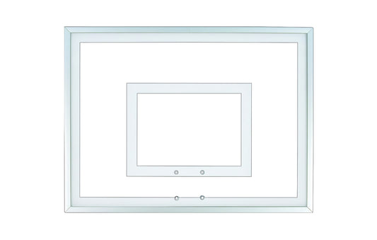 FIRST TEAM basketball backboard with clear glass and white frame for basketball hoop systems