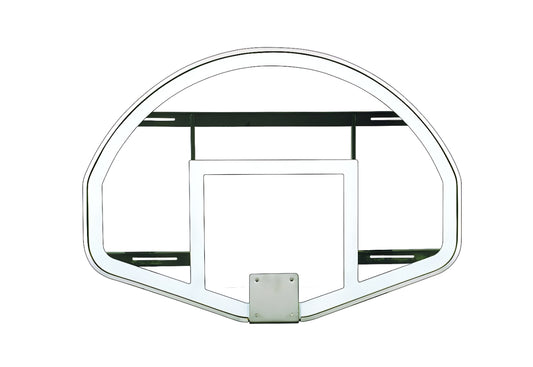FIRST TEAM basketball hoop featuring a clear basketball backboard with metal support frame