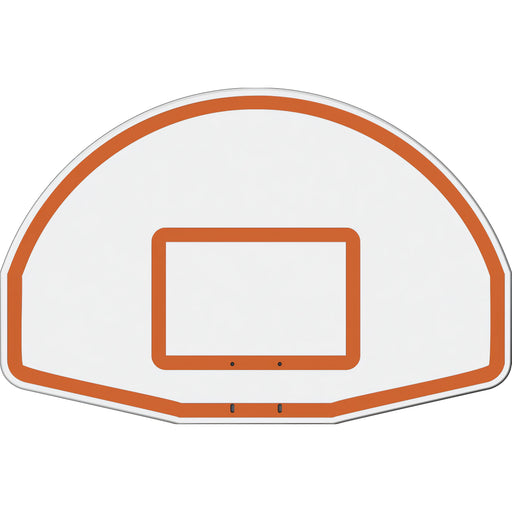 Jaypro white basketball backboard with orange trim and rectangular target area