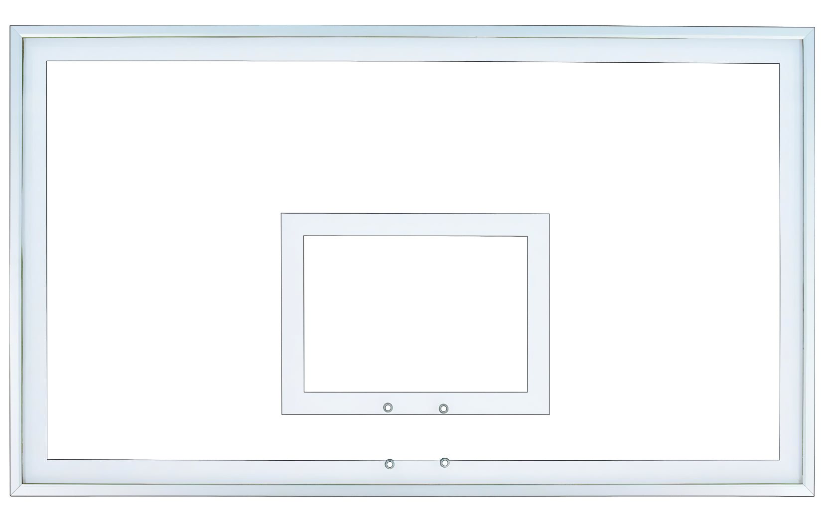 FIRST TEAM basketball hoop white basketball backboard with clear center square and mounting holes