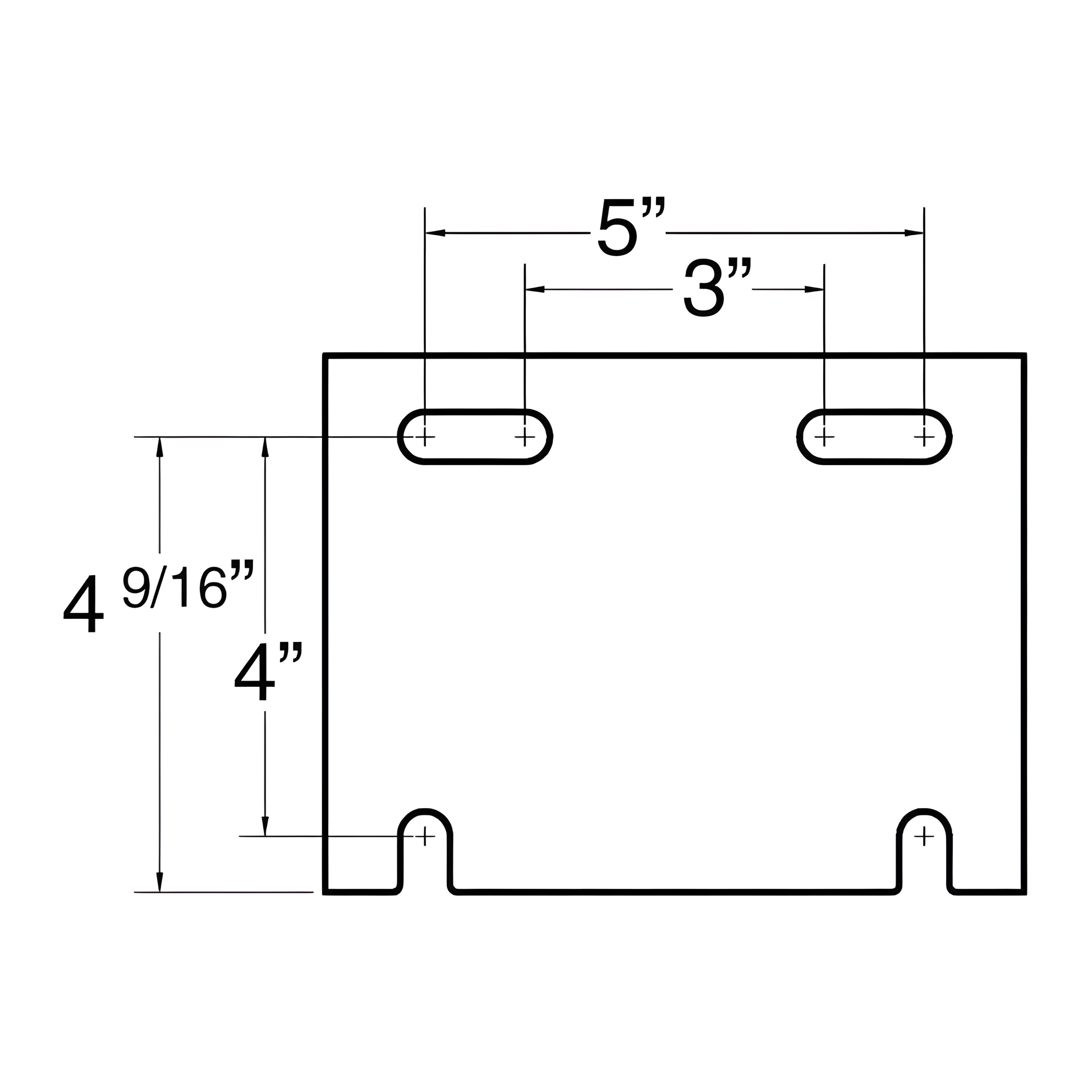 Jaypro basketball rim mounting bracket with detailed dimensions for installation
