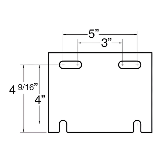 Jaypro basketball rim mounting bracket with detailed dimensions for installation
