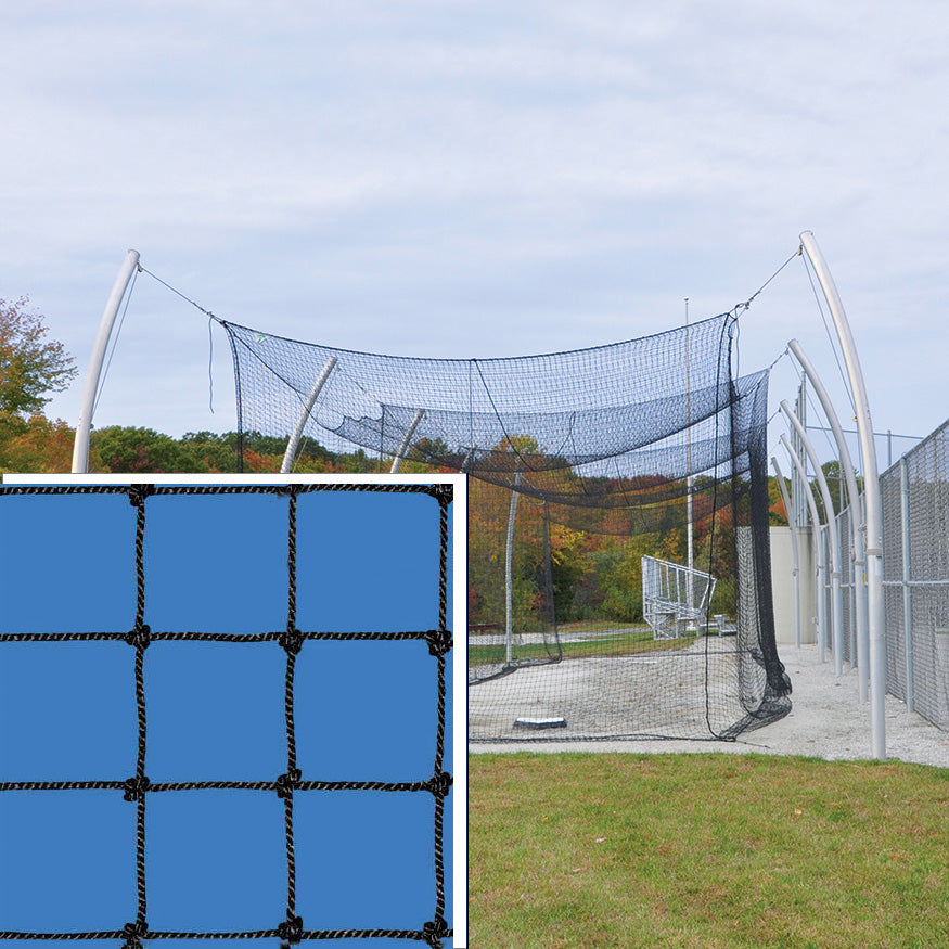 Jaypro Batting Tunnel Net - Pro Climatized - #42 High Abrasion-Resistant - 2mm Twisted Poly Fiber - 1-3/4 in. Square Mesh  (55 ft.L x 12 ft.W x 12 ft.H) Jaypro