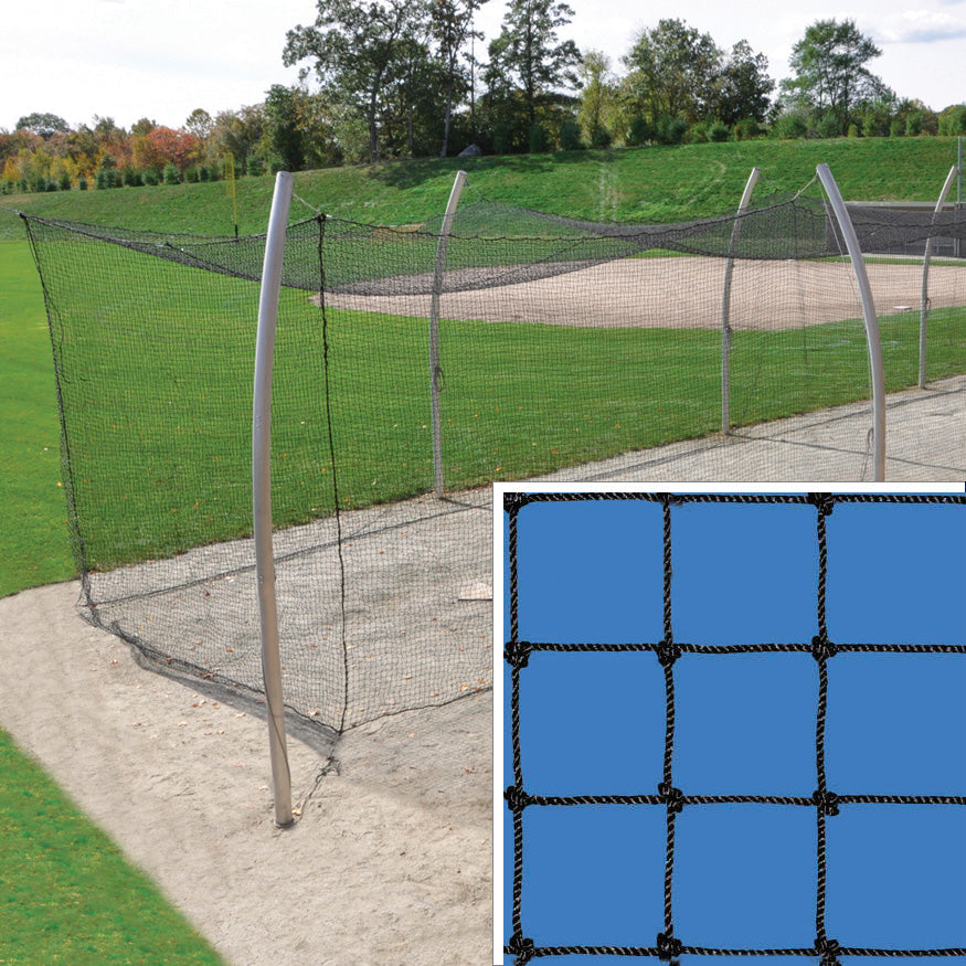 Jaypro Batting Tunnel Net - Pro Climatized - #42 High Abrasion-Resistant - 2mm Twisted Poly Fiber - 1-3/4 in. Square Mesh  (70 ft.L x 14 ft.W x 12 ft.H) Jaypro