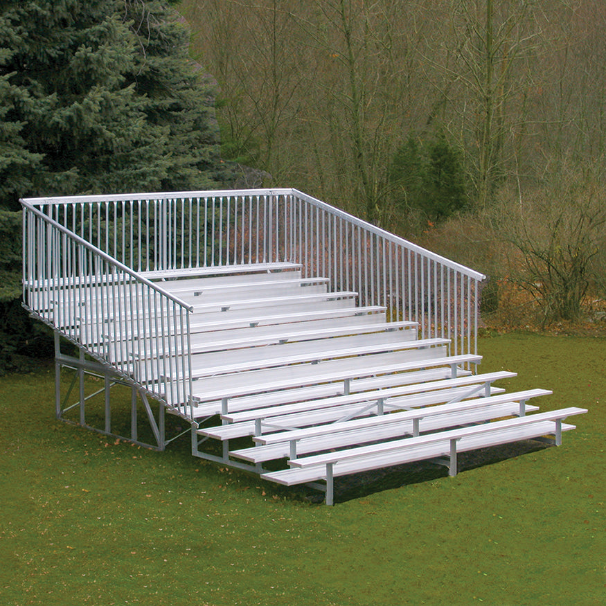 Jaypro BLCH-10GR - Bleacher - 15 ft. (10 Row - Single Foot Plank with Guard Rail) - Enclosed