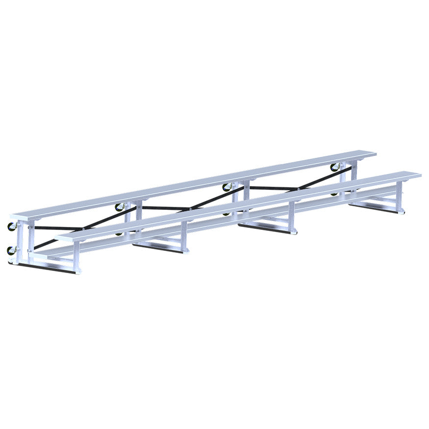 Jaypro Bleacher - 21 ft. (2 Row - Single Foot Plank) - Tip & Roll