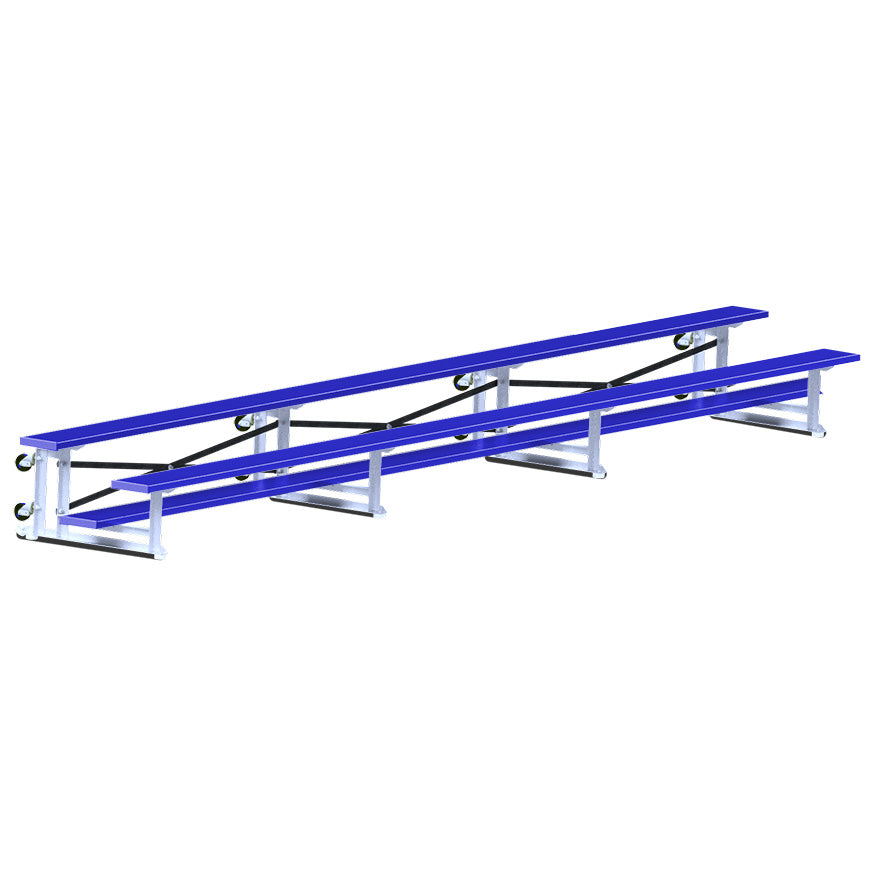 Jaypro Bleacher - 21 ft. (2 Row - Single Foot Plank) - Tip & Roll  (Powder Coated)