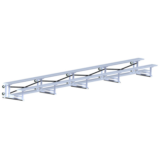 Jaypro Bleacher - 27 ft. (2 Row - Single Foot Plank) - Tip & Roll