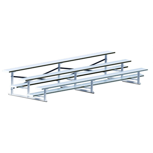Jaypro Bleacher - 15 ft. (3 Row - Single Foot Plank) - All Aluminum Jaypro