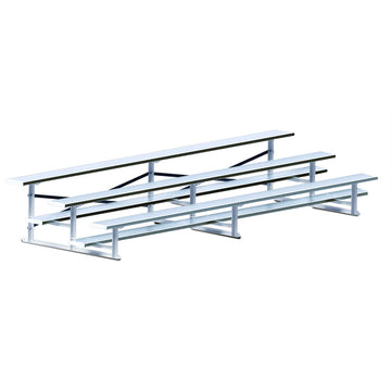 Jaypro Bleacher - 15 ft. (3 Row - Single Foot Plank) - Standard, Outdoor