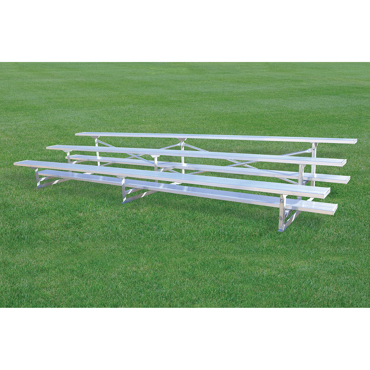 Jaypro Bleacher - 15 ft. (3 Row - Single Foot Plank) - Standard, Outdoor