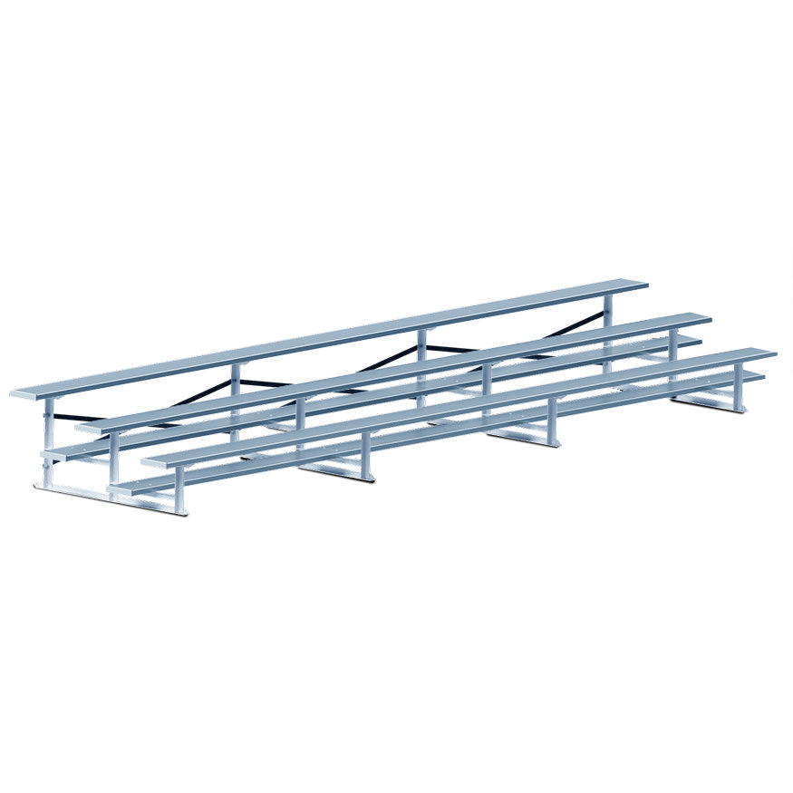 Jaypro Bleacher - 21 ft. (3 Row - Single Foot Plank) - All Aluminum Jaypro