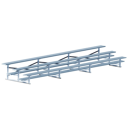 Jaypro Bleacher - 21 ft. (3 Row - Single Foot Plank) - All Aluminum Jaypro