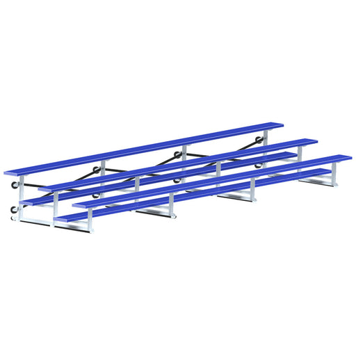 Jaypro Bleacher - 21 ft. (3 Row - Single Foot Plank) - Tip & Roll  (Powder Coated)