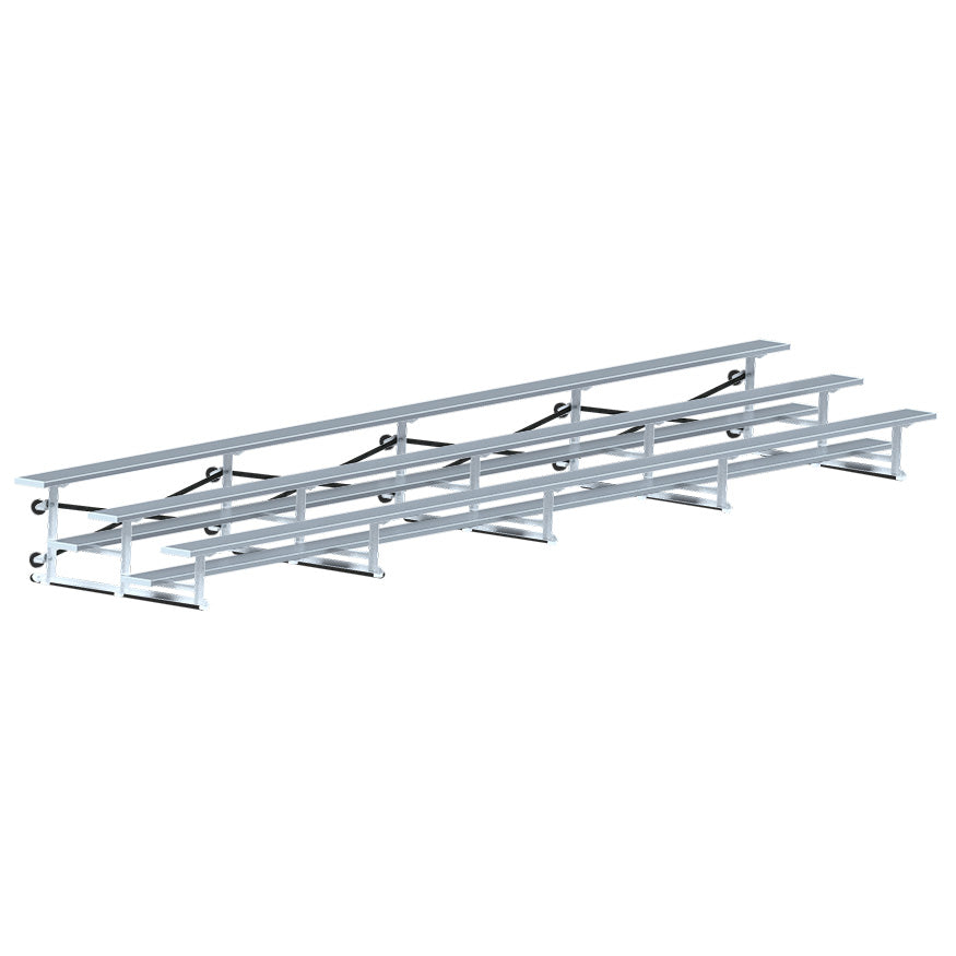 Jaypro Bleacher - 27 ft. (3 Row - Single Foot Plank) - Tip & Roll