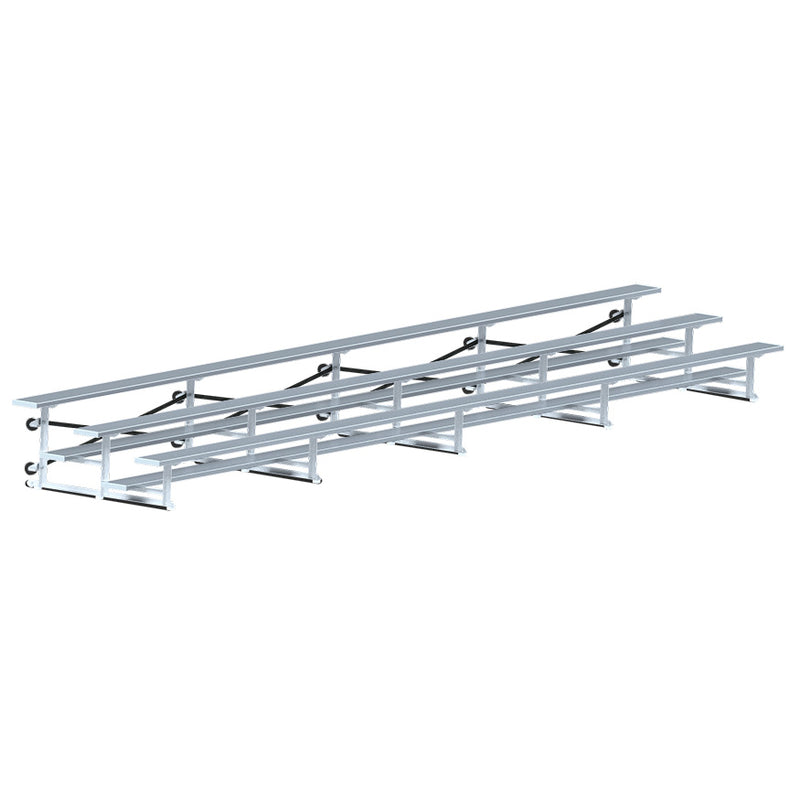 Jaypro Bleacher - 27 ft. (3 Row - Single Foot Plank) - Tip & Roll
