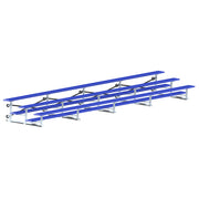 Jaypro Bleacher - 27 ft. (3 Row - Single Foot Plank) - Tip & Roll  (Powder Coated)