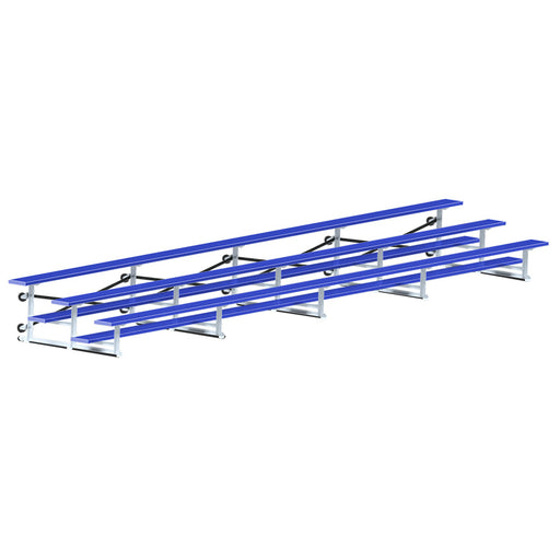 Jaypro Bleacher - 27 ft. (3 Row - Single Foot Plank) - Tip & Roll  (Powder Coated)